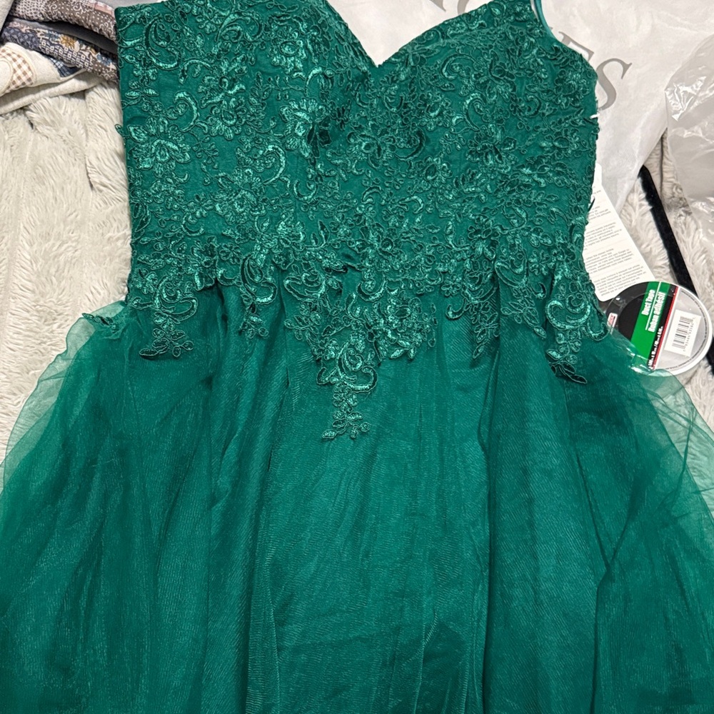 Elegant Green High Low Dress